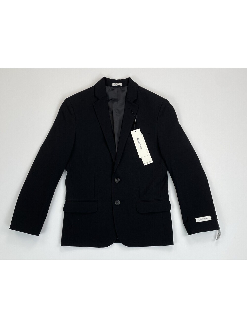 NWT Calvin Klein Boys Navy Blue Blazer Suit Jacket Size 10 Slim Fit MSRP $99